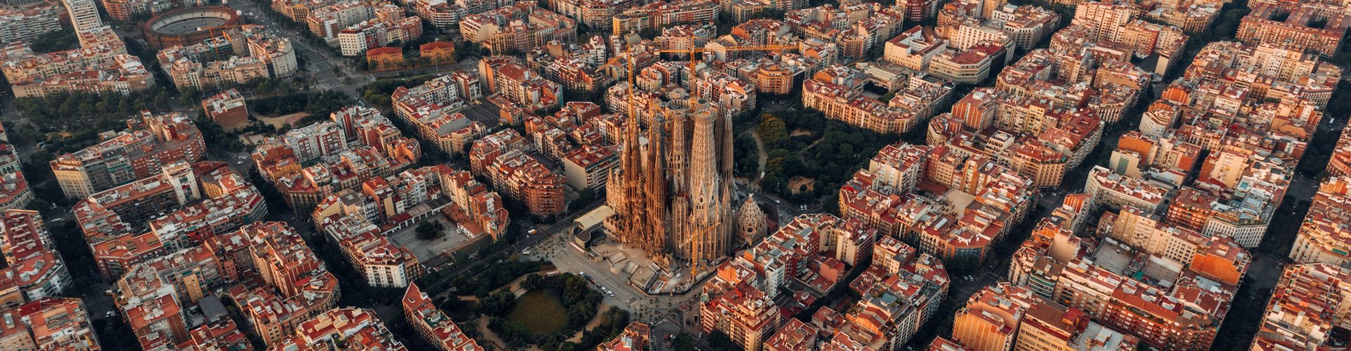 Luxury car parked in Barcelona twilight