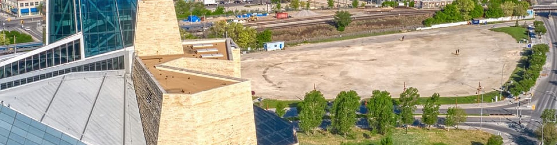 Luxury car arriving in Winnipeg downtown scene