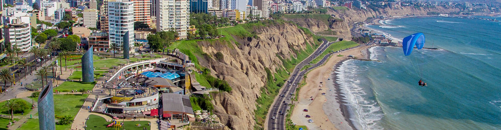 Luxury limousine in Lima cityscape