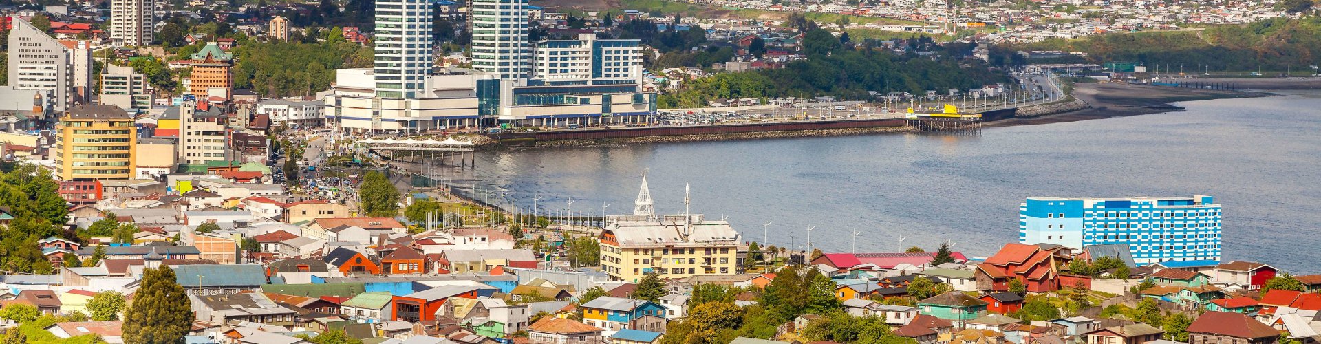 Luxury limousine parked by Puerto Montt waterfront