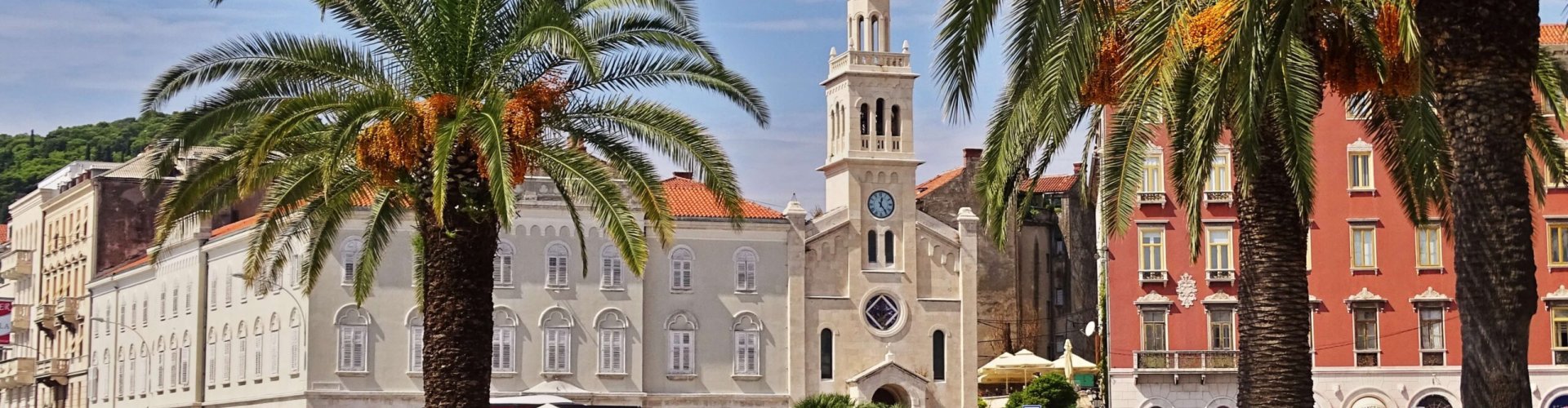Luxury car overlooking Split coastline