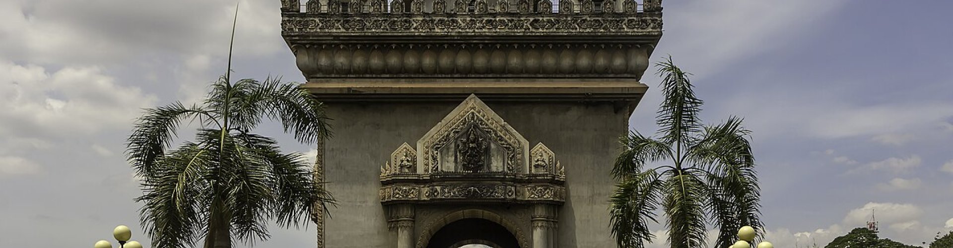 Sunset over Vientiane cityscape