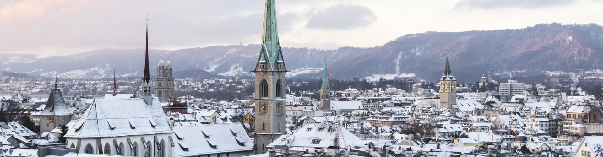 Luxury limousine parked in Zürich at sunset