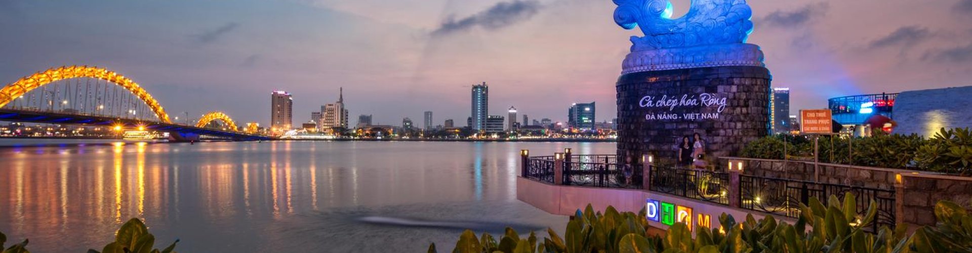 Luxury limousine in Da Nang cityscape