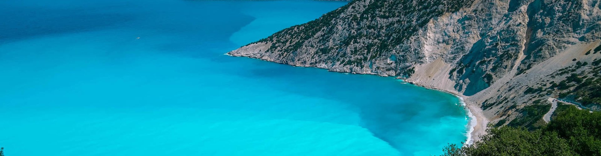 Luxury limousine at Kefalonia coastline